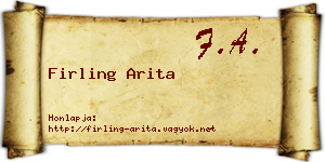Firling Arita névjegykártya